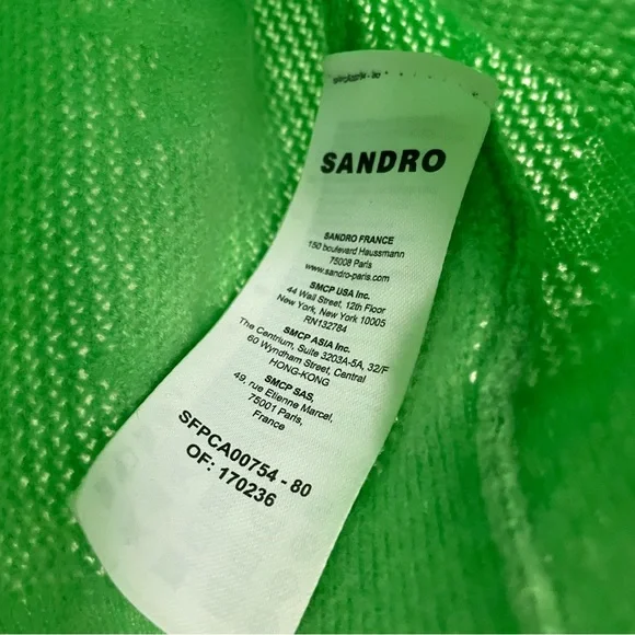 Sandro Cashmere Wool Blend Green Star Vest - Picture 3 of 5